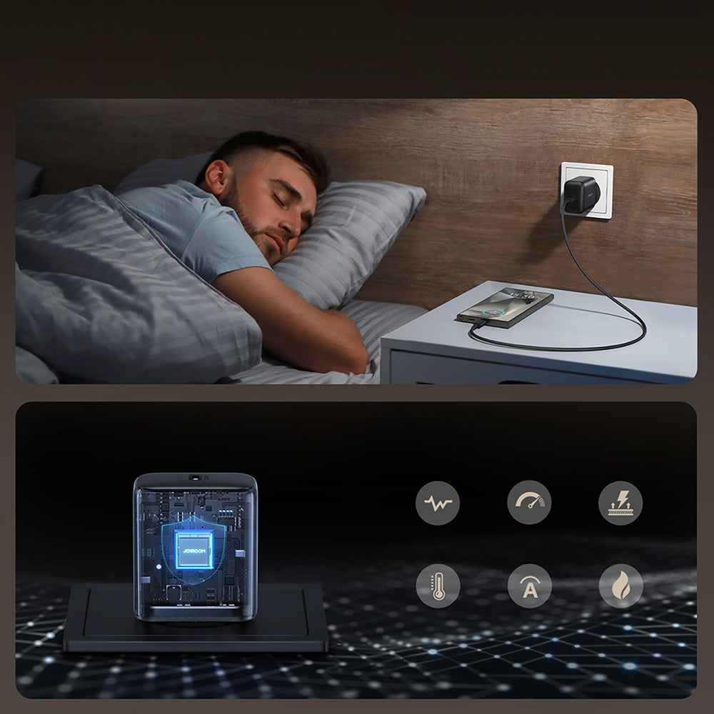 Joyroom JR-TCG13 45W GaN Wall Charger til Samsung Ultra - sort