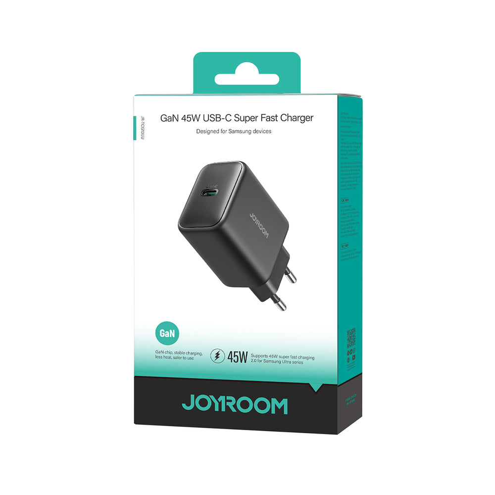 Joyroom JR-TCG13 45W GaN Wall Charger til Samsung Ultra - sort