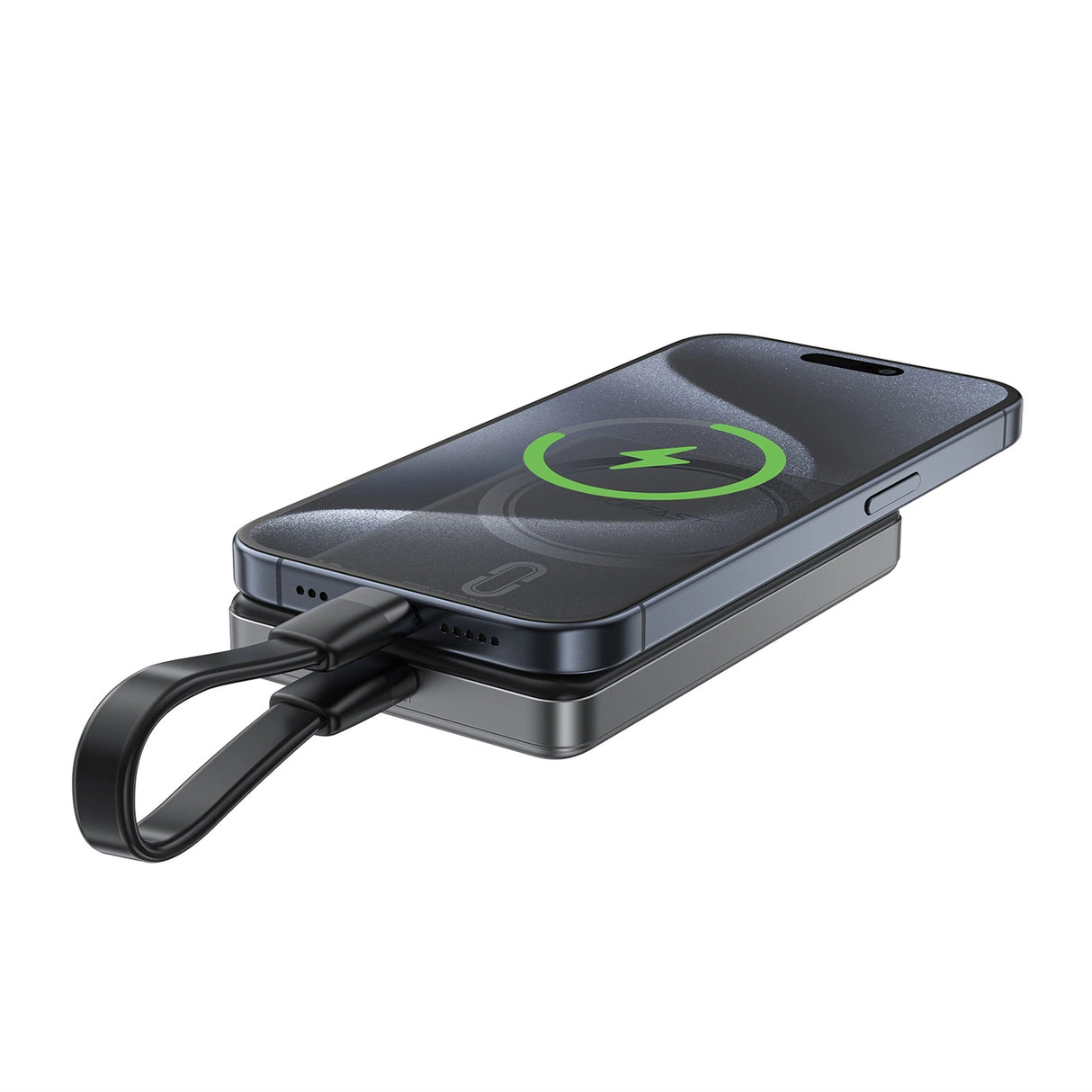 Powerbank Acefast M12-10000 PD20W ultra-slim, MagSafe kompatibel - sort