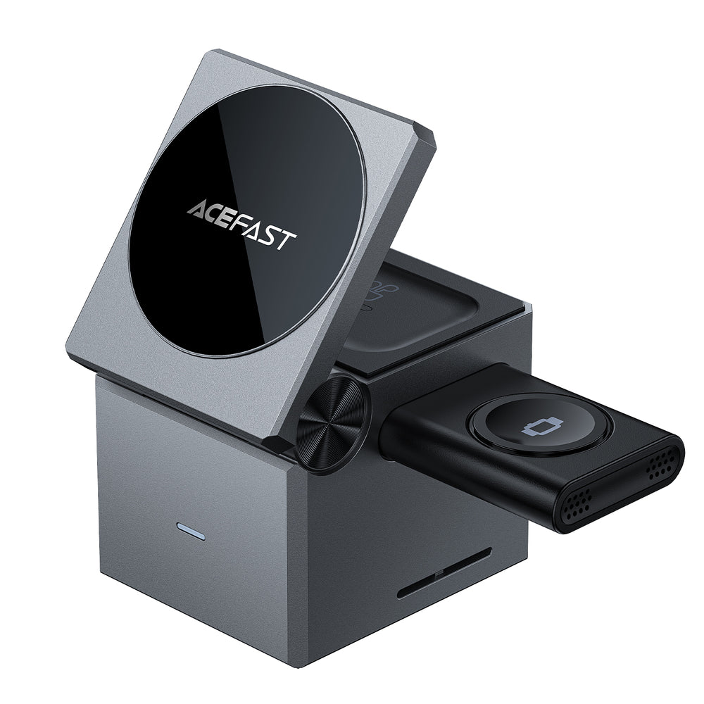 Acefast E18 Rubik's Cube 3 i 1 Induktiv oplader - sort