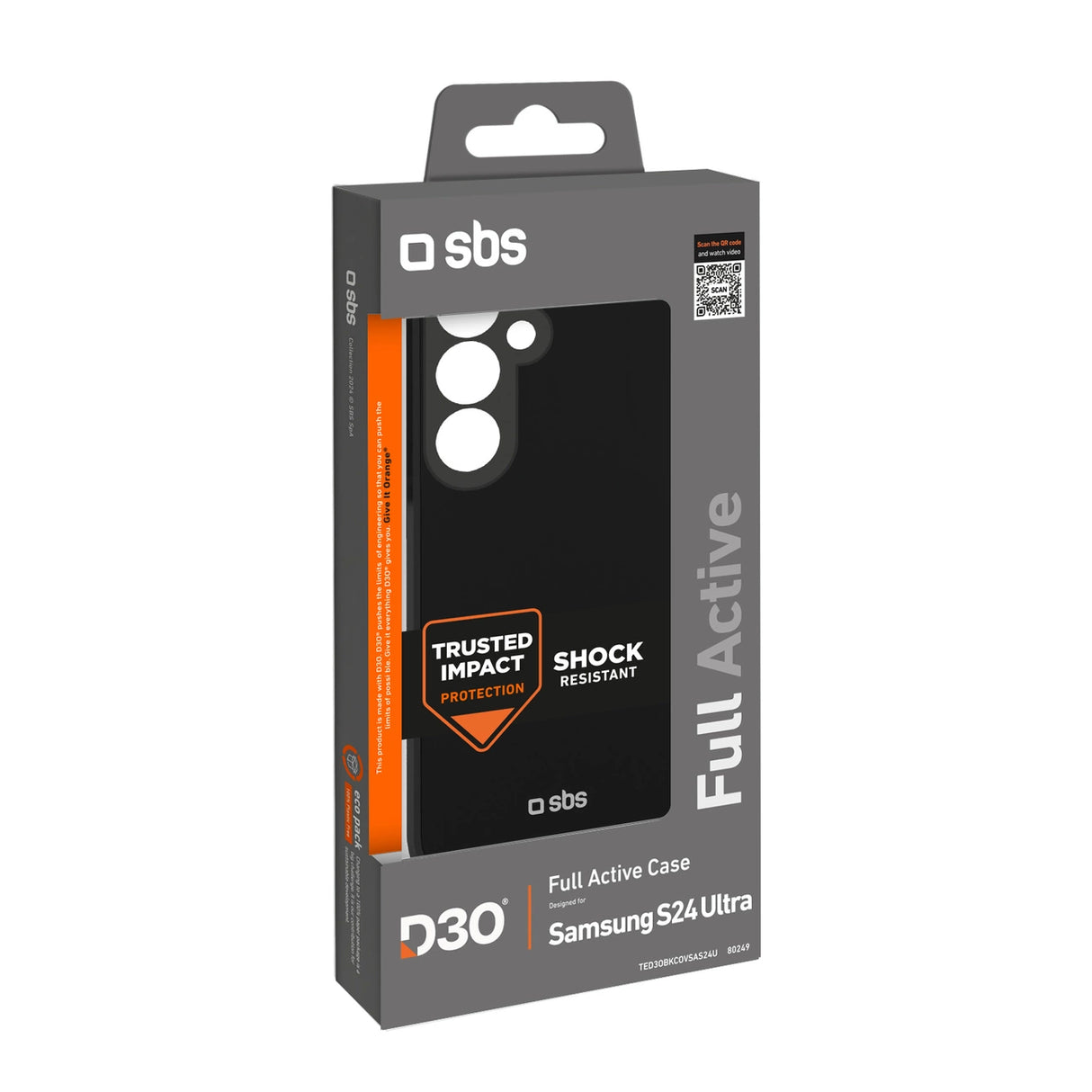 SBS Full Active D3O-kasse til Samsung Galaxy S24 Ultra - sort