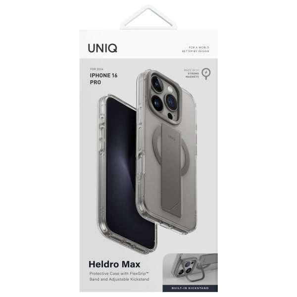 Uniq Heldro Max Magclick opladningsfoder til iPhone 16 Pro - gennemsigtig