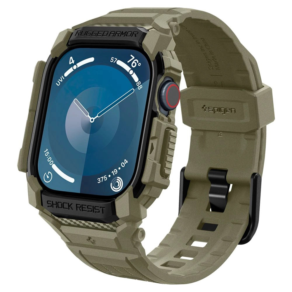 Spigen Rugged Armor Pro Strap til Apple Watch 10 (46MM) - Grøn