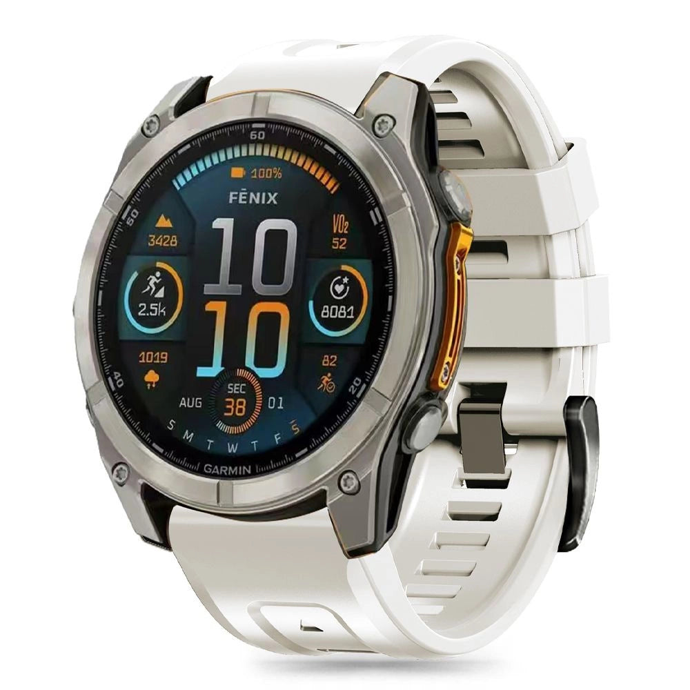 Tech-Protect Silicone Strap til Garmin Fenix 5S / 5S PLUS / 6S / 6S Pro / 7S / 8 (43MM) - Titanium
