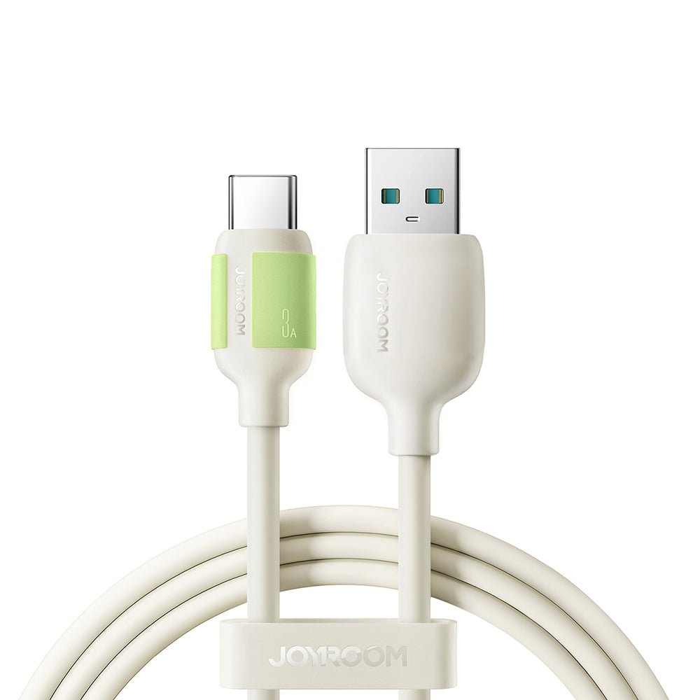 Joyroom S-A53 3A USB-A - USB-C-kabel med fluorescerende spids 1,2 m - beige