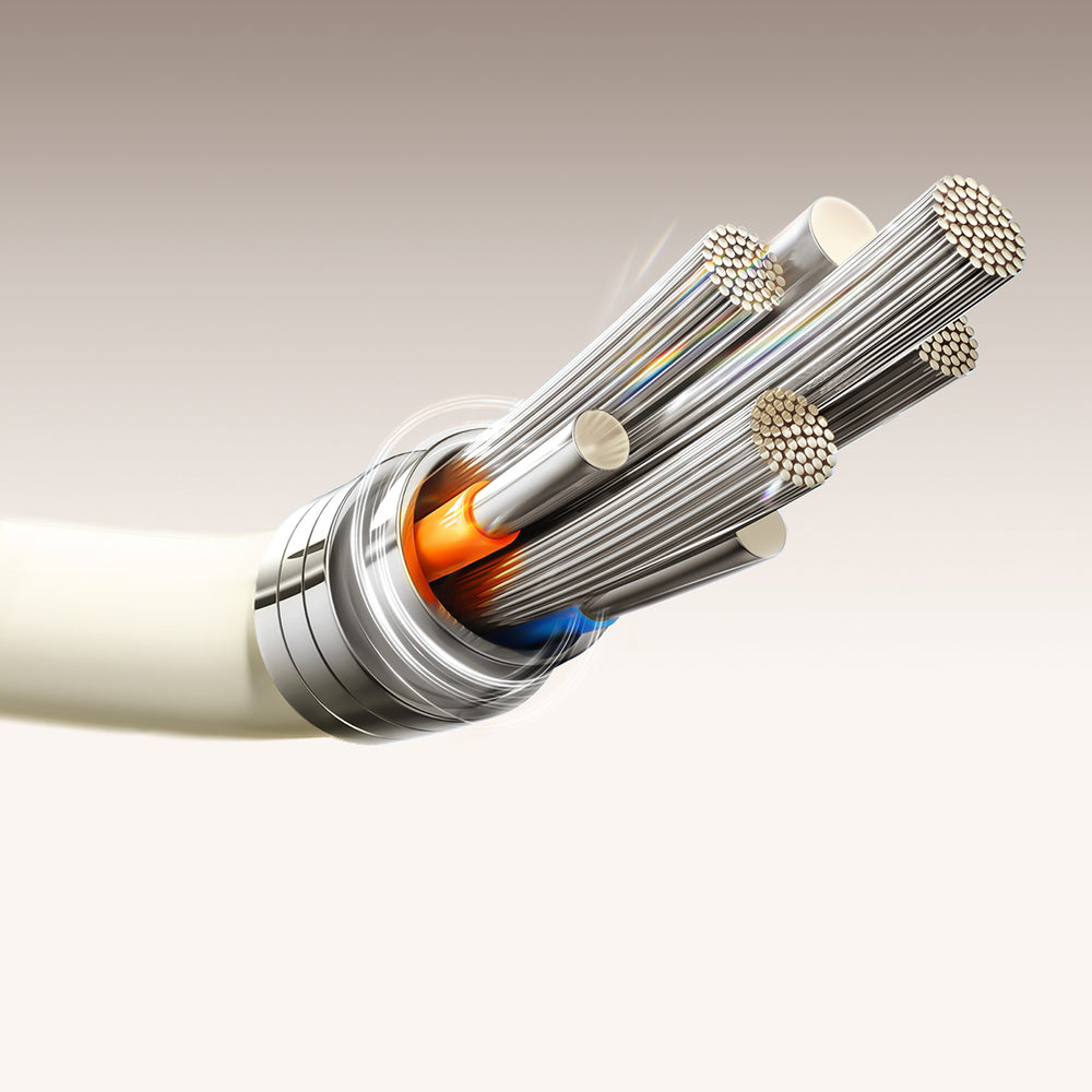 Joyroom S-A53 3A USB-A - USB-C-kabel med fluorescerende spids 1,2 m - beige