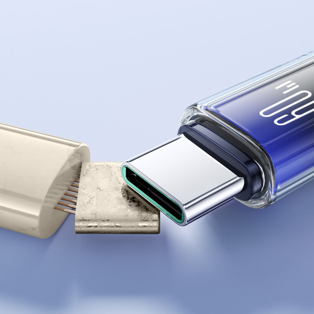 Joyroom S-A42 Crystal-Clear Series 60W USB-C - USB-C kabel 1,2 m - sort