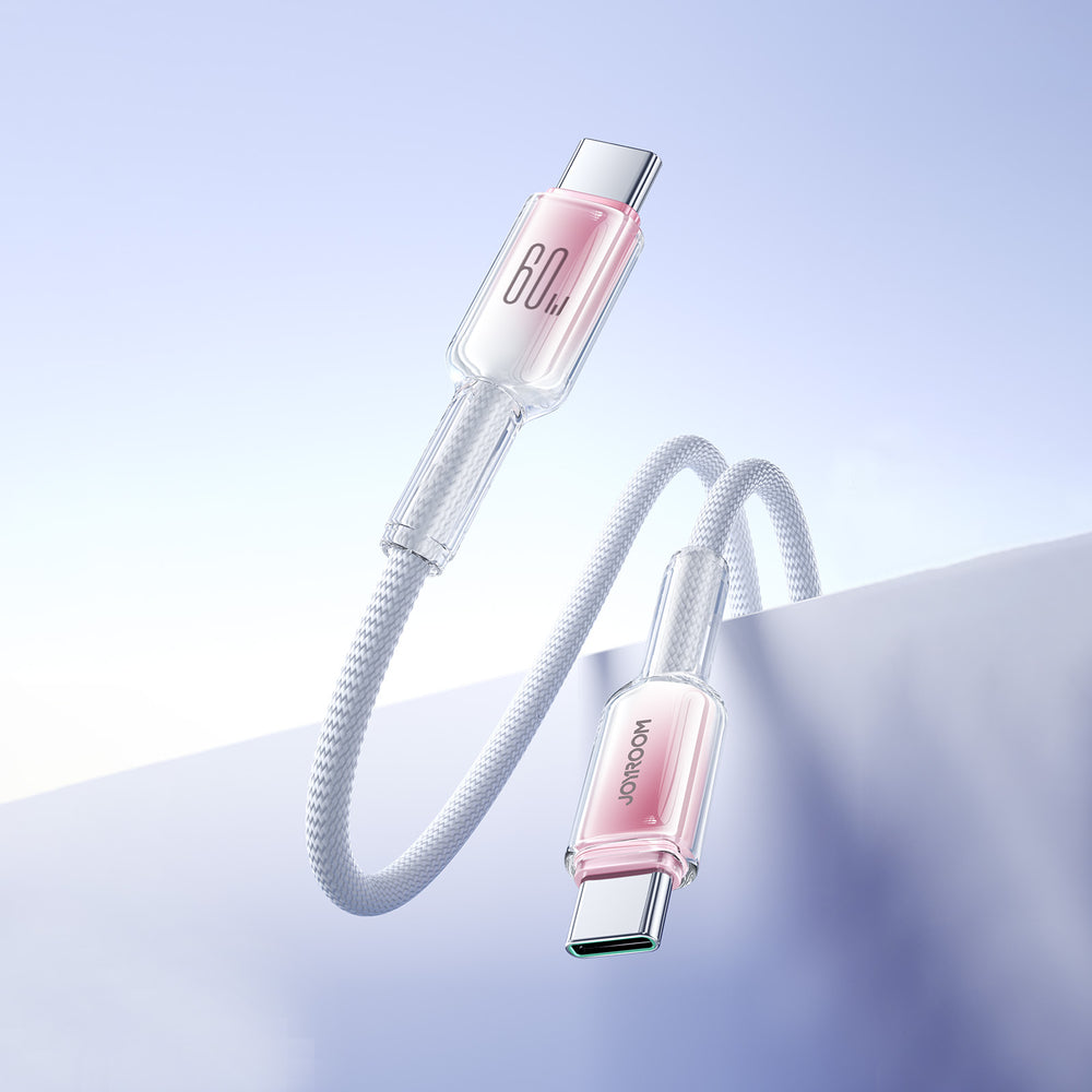 Joyroom S-A42 Crystal-Clear Series 60W USB-C - USB-C kabel 1,2 m - hvid