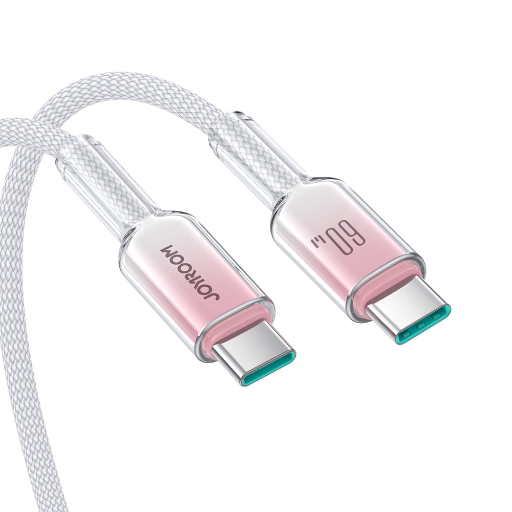 Joyroom S-A42 Crystal-Clear Series 60W USB-C - USB-C kabel 1,2 m - hvid