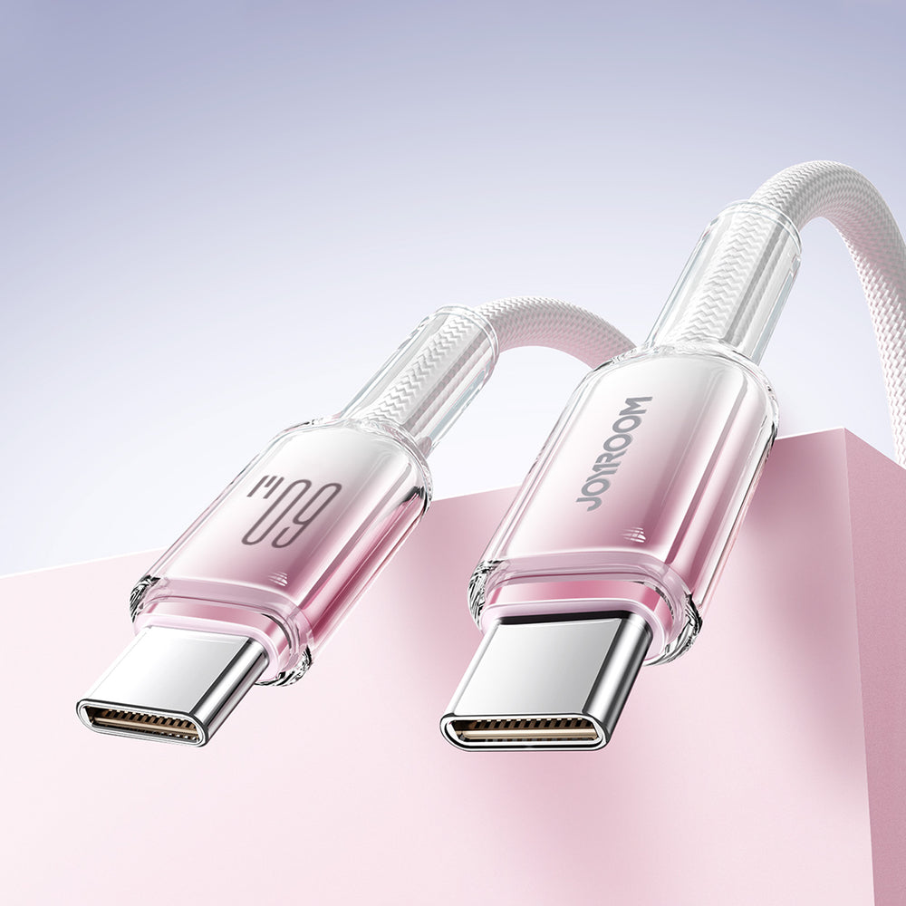 Joyroom S-A42 Crystal-Clear Series 60W USB-C - USB-C kabel 1,2 m - hvid