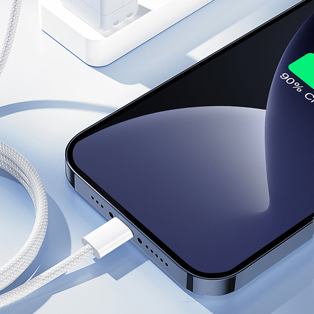 Joyroom S-A45 Ben serie 30W kabel (USB-C - Lightning) flettet 1m - hvid