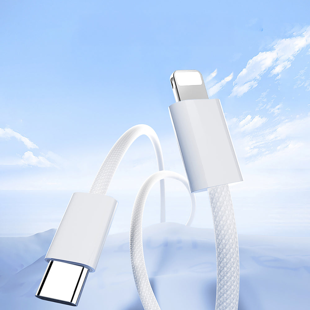 Joyroom S-A45 Ben serie 30W kabel (USB-C - Lightning) flettet 1m - hvid