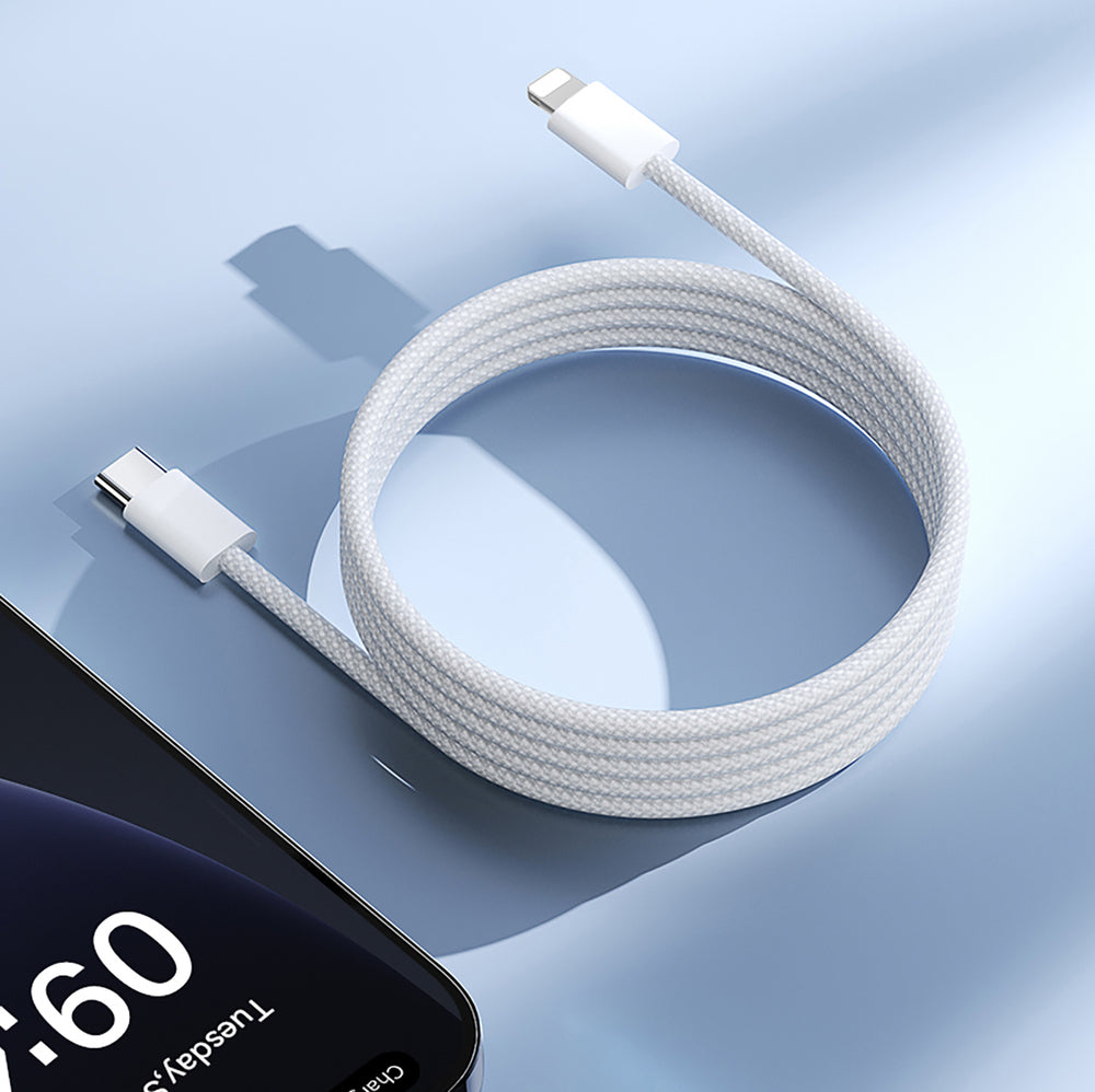 Joyroom S-A45 Ben serie 30W kabel (USB-C - Lightning) flettet 1m - hvid