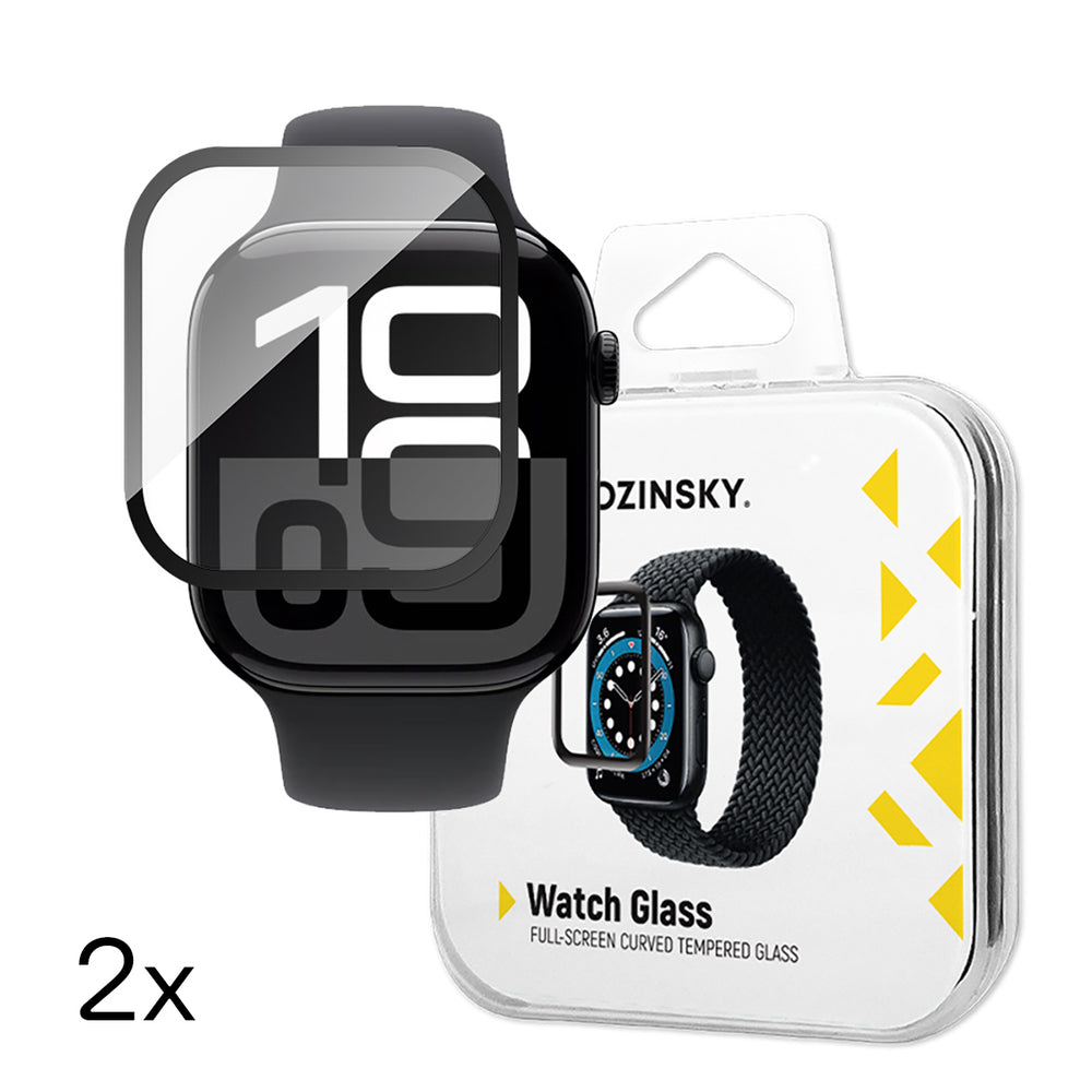 Wozinsky Full Glue tempereret glas med sort ramme til Apple Watch 42mm (2 st.)