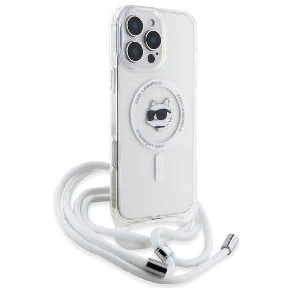 Karl Lagerfeld IML Choupette Head & Cord Magsafe Case for iPhone 16 Pro Max - Clear