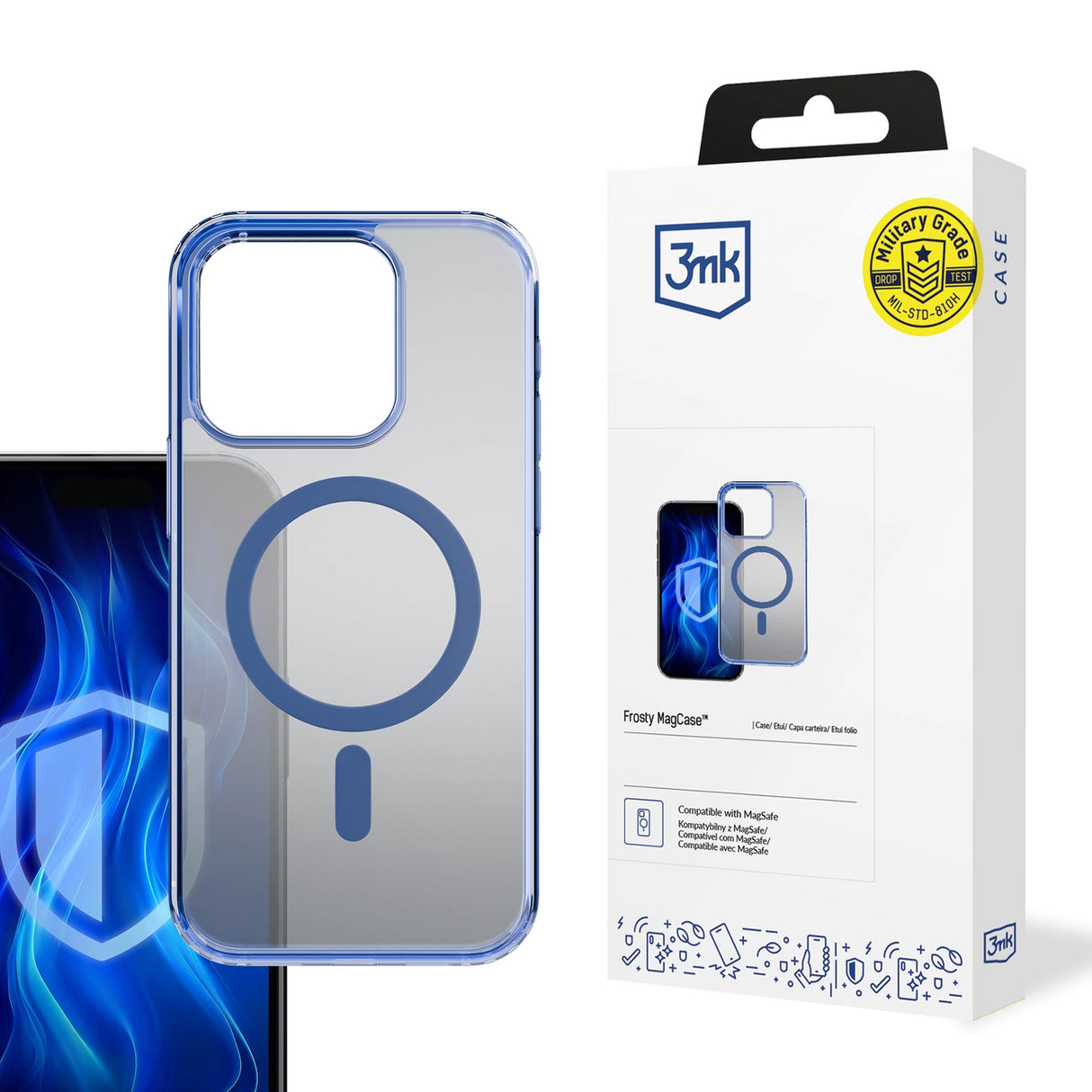 3mk Frosty MagCase Blue Case til Apple iPhone 13 Pro Max - Gennemsigtig