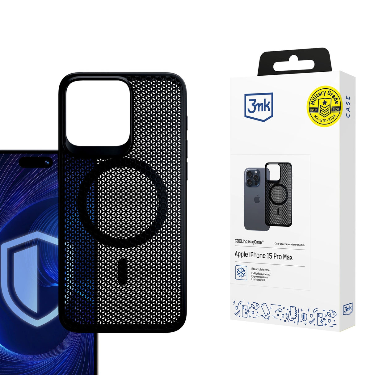 3mk COOLing MagCase Case til Apple iPhone 15 Pro Max - sort