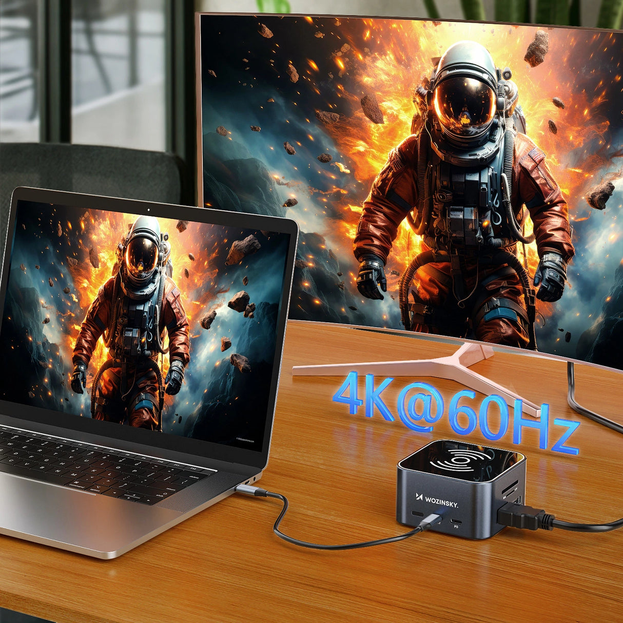 Hub USB-C 12 i 1 Wozinsky WHBC09Y8S multifunktionel, med trådløs opladningsfunktion, aluminium, med 15 cm kabel - grå