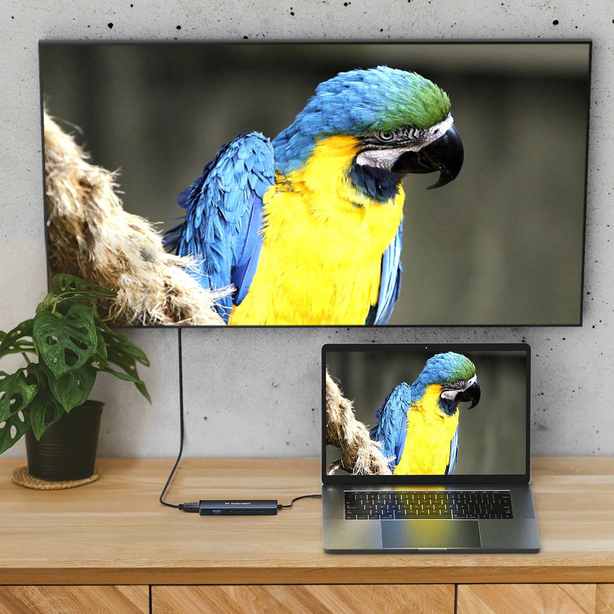 USB-C 6 i 1 Hub Wozinsky WHBC10Y4S Multifunktionel, Aluminium, med 25 cm Kabel - Grå