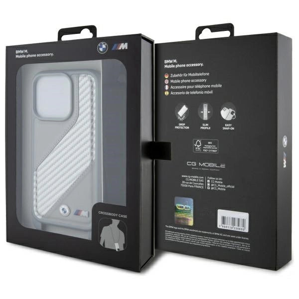 BMW M Edition Carbon Stripe & Strap iPhone 16 Pro Case - Grå