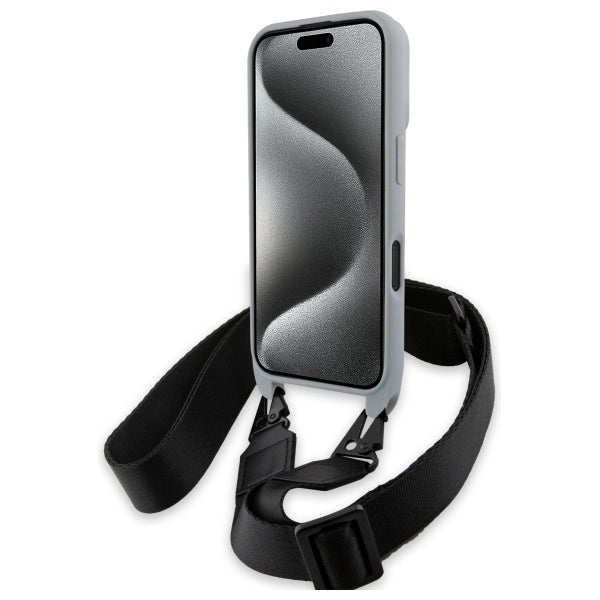 BMW M Edition Carbon Stripe & Strap iPhone 16 Case - Grå