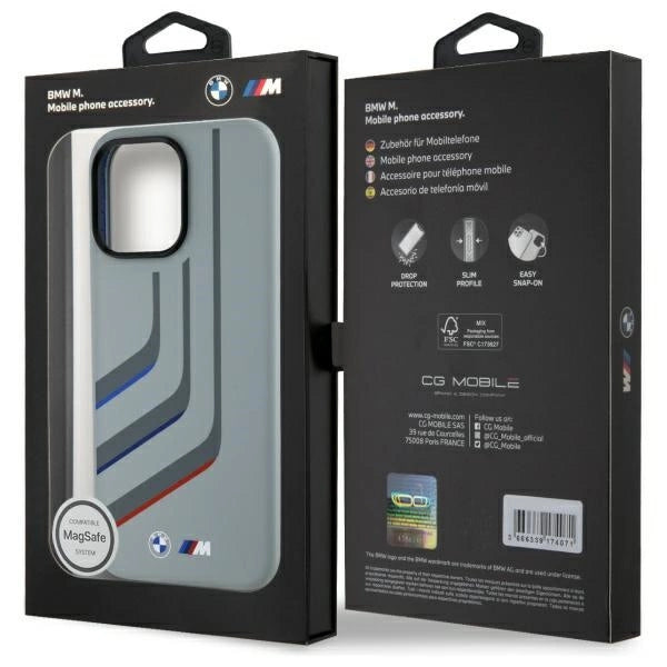 BMW Silicone Turning Lines MagSafe Case til iPhone 16 Pro Max - Grå