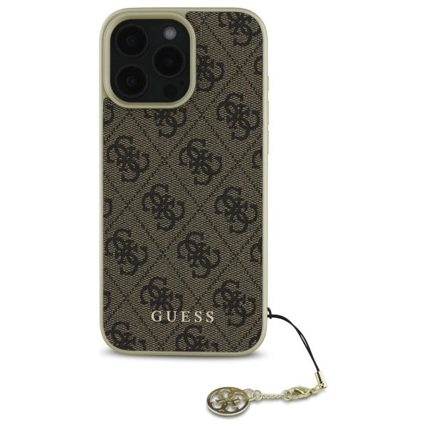 Guess 4G Charms Collection case til iPhone 16 Pro - brun