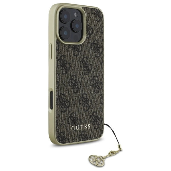 Guess 4G Charms Collection case til iPhone 16 Pro - brun