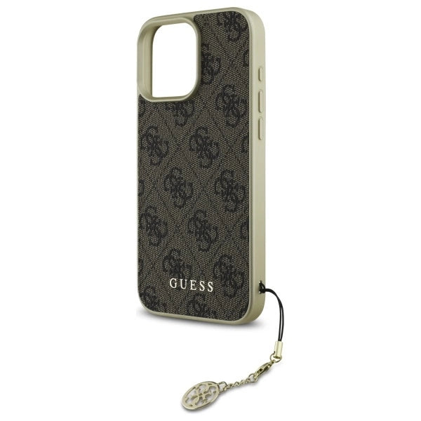 Guess 4G Charms Collection case til iPhone 16 Pro - brun