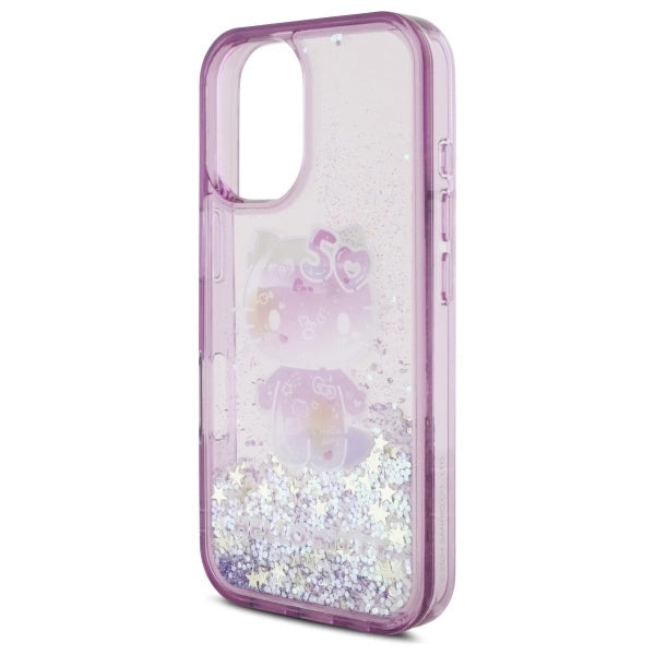 Hello Kitty Liquid Glitter 50TH Anniversary Party iPhone 16 Case - Purple