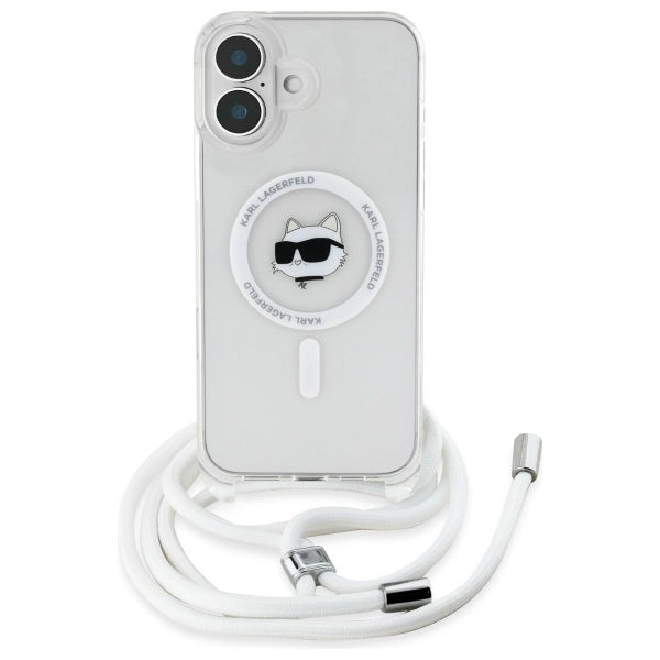Karl Lagerfeld IML Choupette Head & Cord Magsafe iPhone 16 Case - Clear