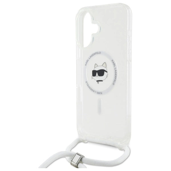 Karl Lagerfeld IML Choupette Head & Cord Magsafe iPhone 16 Case - Clear