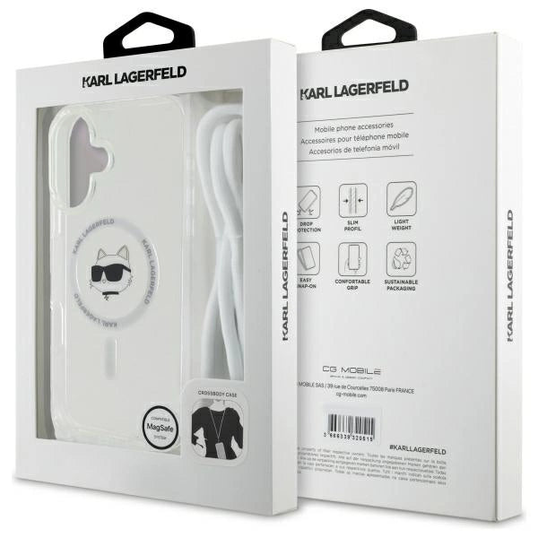 Karl Lagerfeld IML Choupette Head & Cord Magsafe iPhone 16 Case - Clear