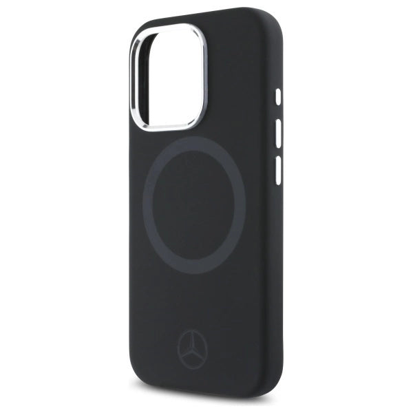 Mercedes Silicone Tonal Logo MagSafe iPhone 16 Pro Case - Black