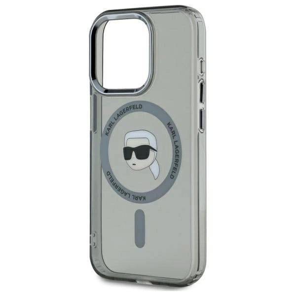 Karl Lagerfeld KLHMP15LHLSKIK iPhone 15 Pro 6.1" black/black hardcase IML Metal Karl Head MagSafe