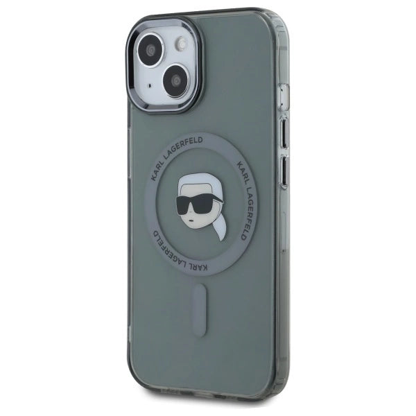 Karl Lagerfeld KLHMP15SHLSKIK iPhone 15 6.1" black/black hardcase IML Metal Karl Head MagSafe