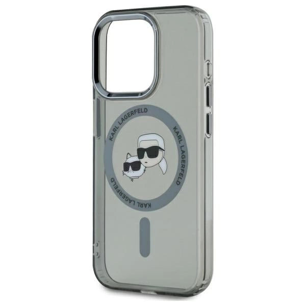 Karl Lagerfeld KLHMP15XHLSKCK iPhone 15 Pro Max 6.7" black/black hardcase IML Metal Karl&Choupette Head MagSafe