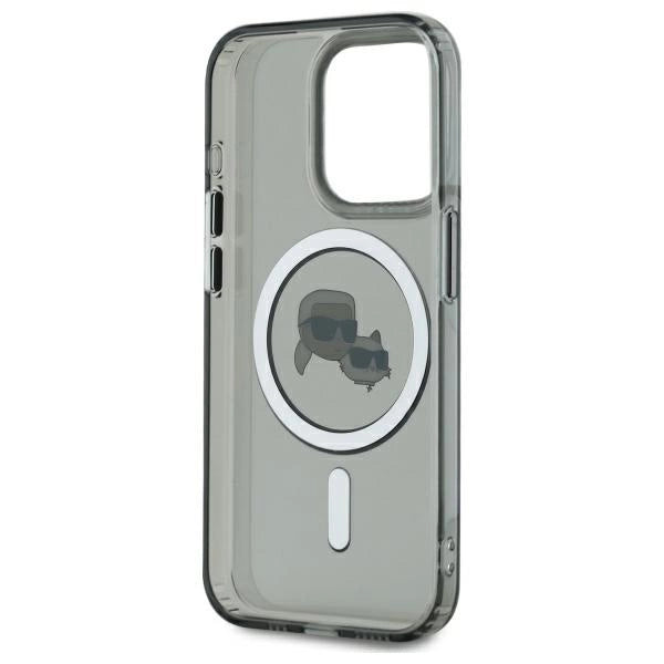 Karl Lagerfeld KLHMP15XHLSKCK iPhone 15 Pro Max 6.7" black/black hardcase IML Metal Karl&Choupette Head MagSafe