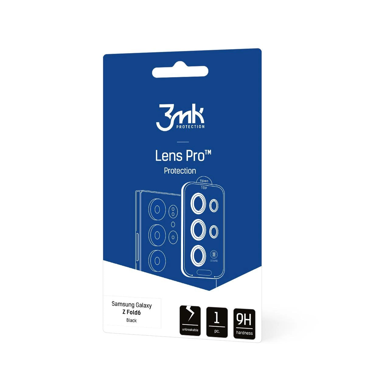 Hærdet glas til kamera objektiv 3mk Lens Protection Pro Black til Samsung Galaxy Z Fold 6