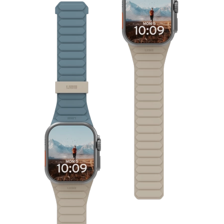 UAG Pathfinder Silicone Double-Sided Magnetic Strap til Apple Watch 42 / 44 / 45 / 46 / 49mm - Gray-Blue