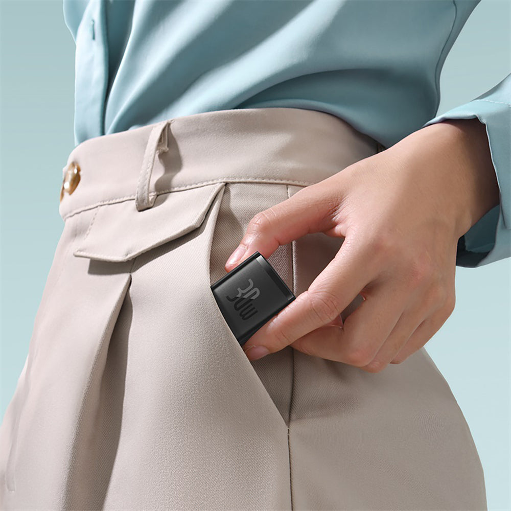 Baseus Cube Pro 30W USB-C Wall Charger - sort