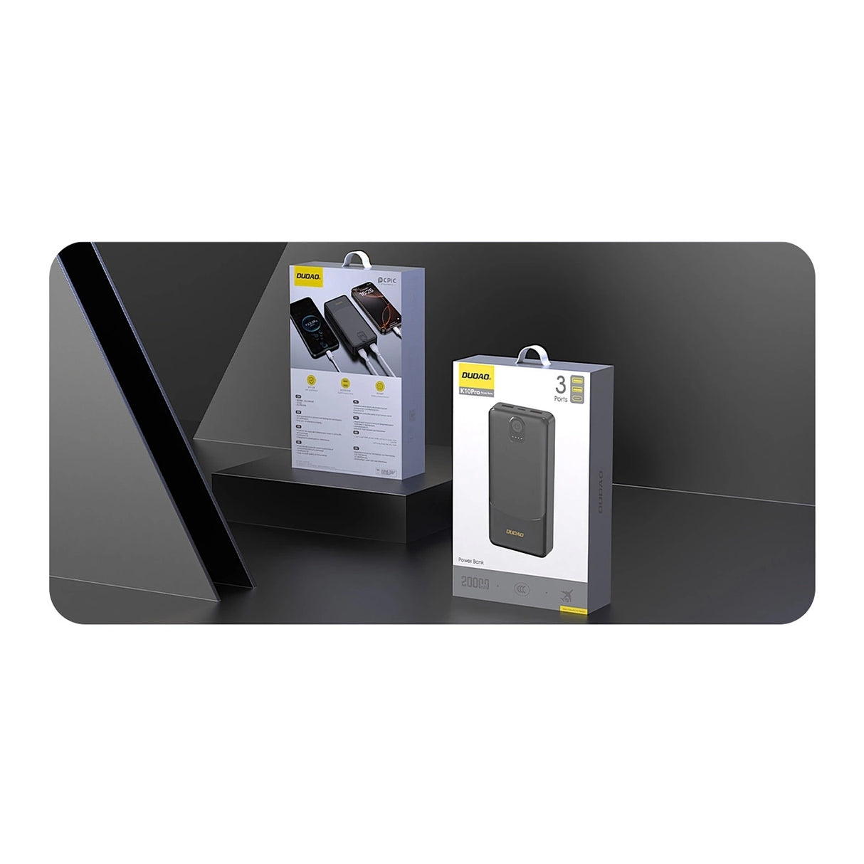 Powerbank Dudao K10Pro 2.4A 20000mAh 2 x USB-A - sort