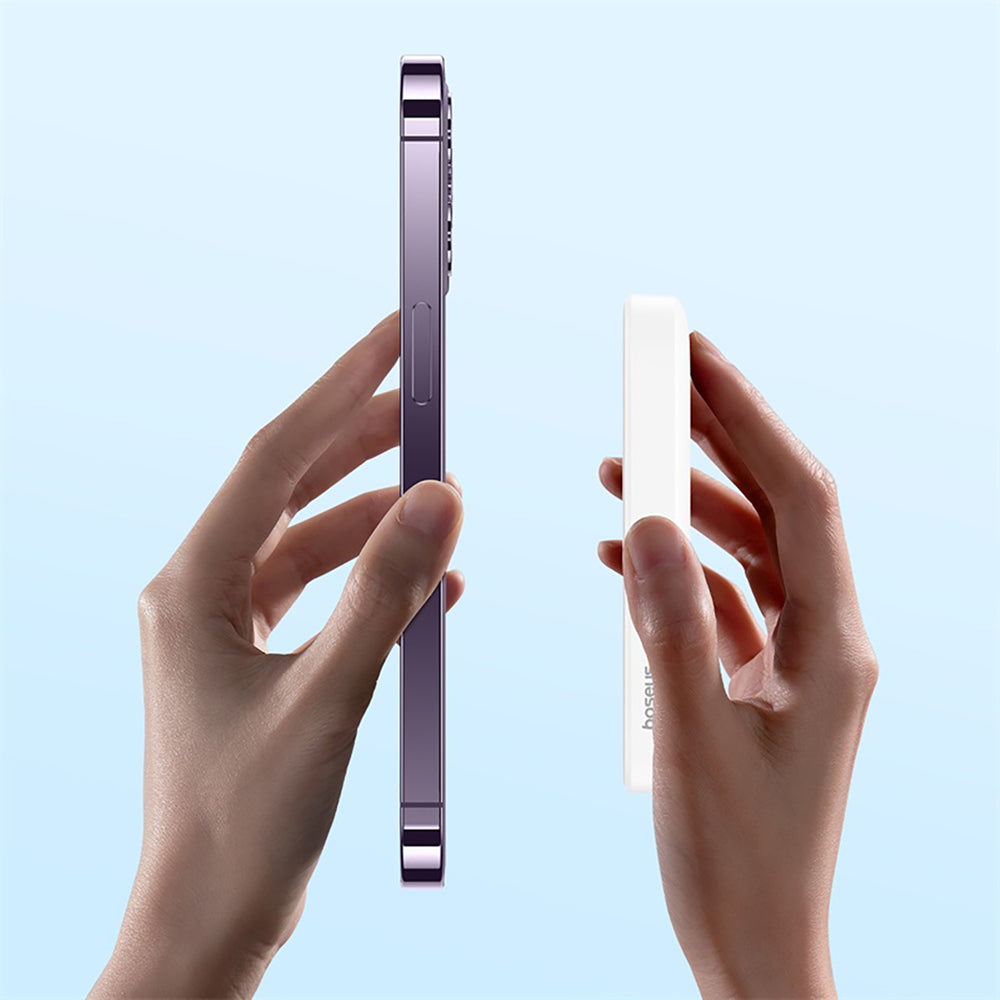 Baseus Magnetic Mini Air PPCXM06A 6000mAh 20W Power Bank med Simple Series USB-C-kabel - hvid