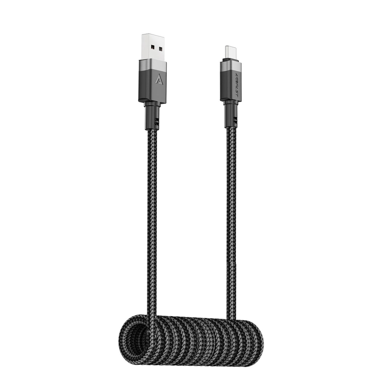Acefast C14-04 USB-A - USB-C Kabel Spring 480Mb/s 3A 1.2m - sort