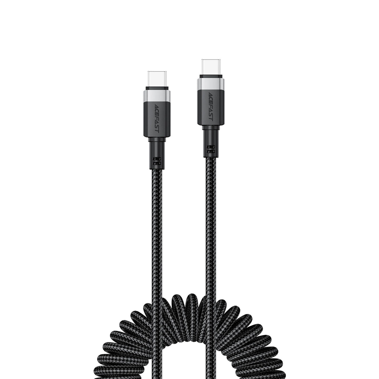 Acefast C14-03 USB-C - USB-C Spring Cable 480Mb/s 3A 1.2m - sort