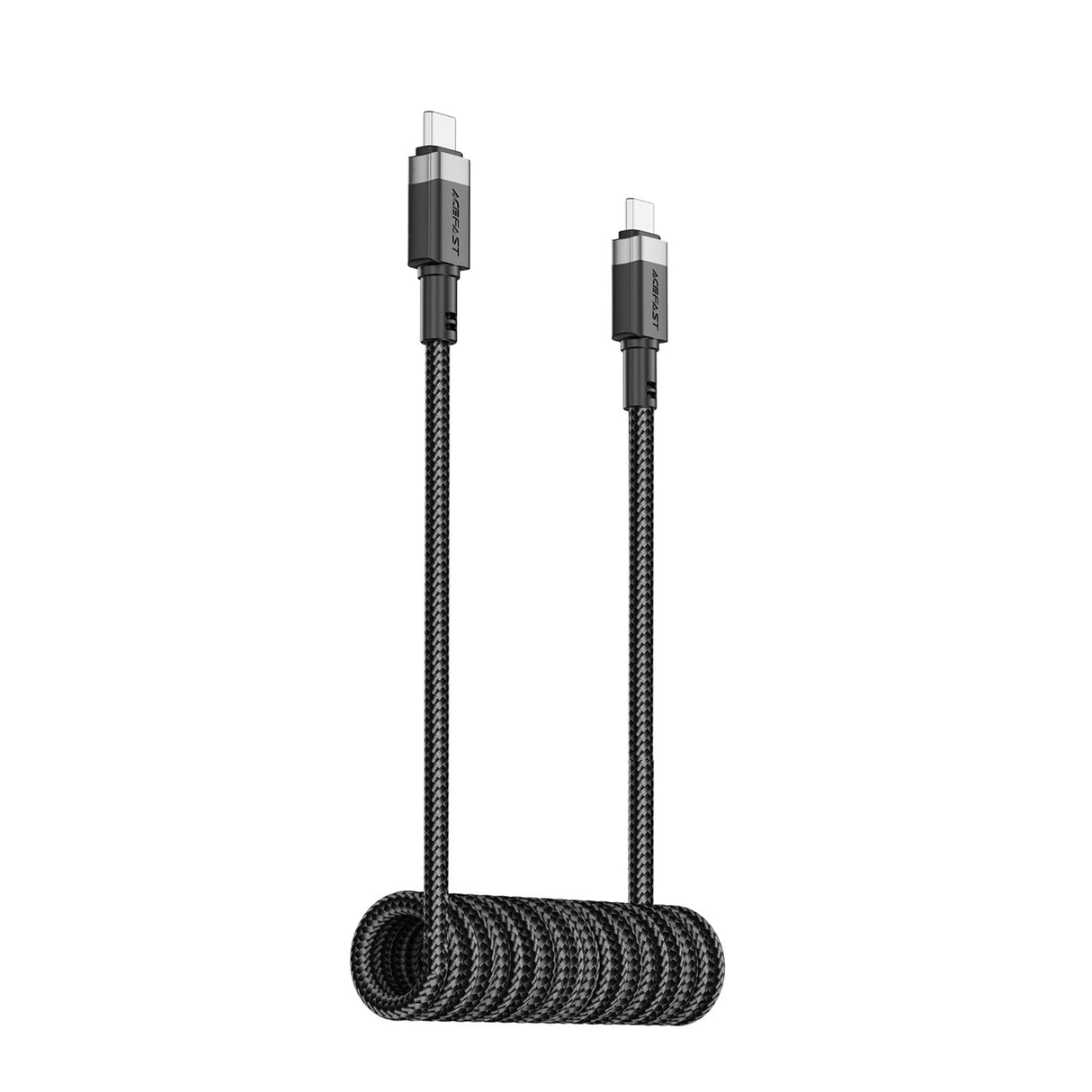 Acefast C14-03 USB-C - USB-C Spring Cable 480Mb/s 3A 1.2m - sort