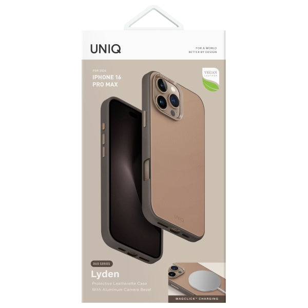 Uniq Lyden DS iPhone 16 Pro Max 6.9" Magclick Opladningsfoder brun-grå/flintgrå