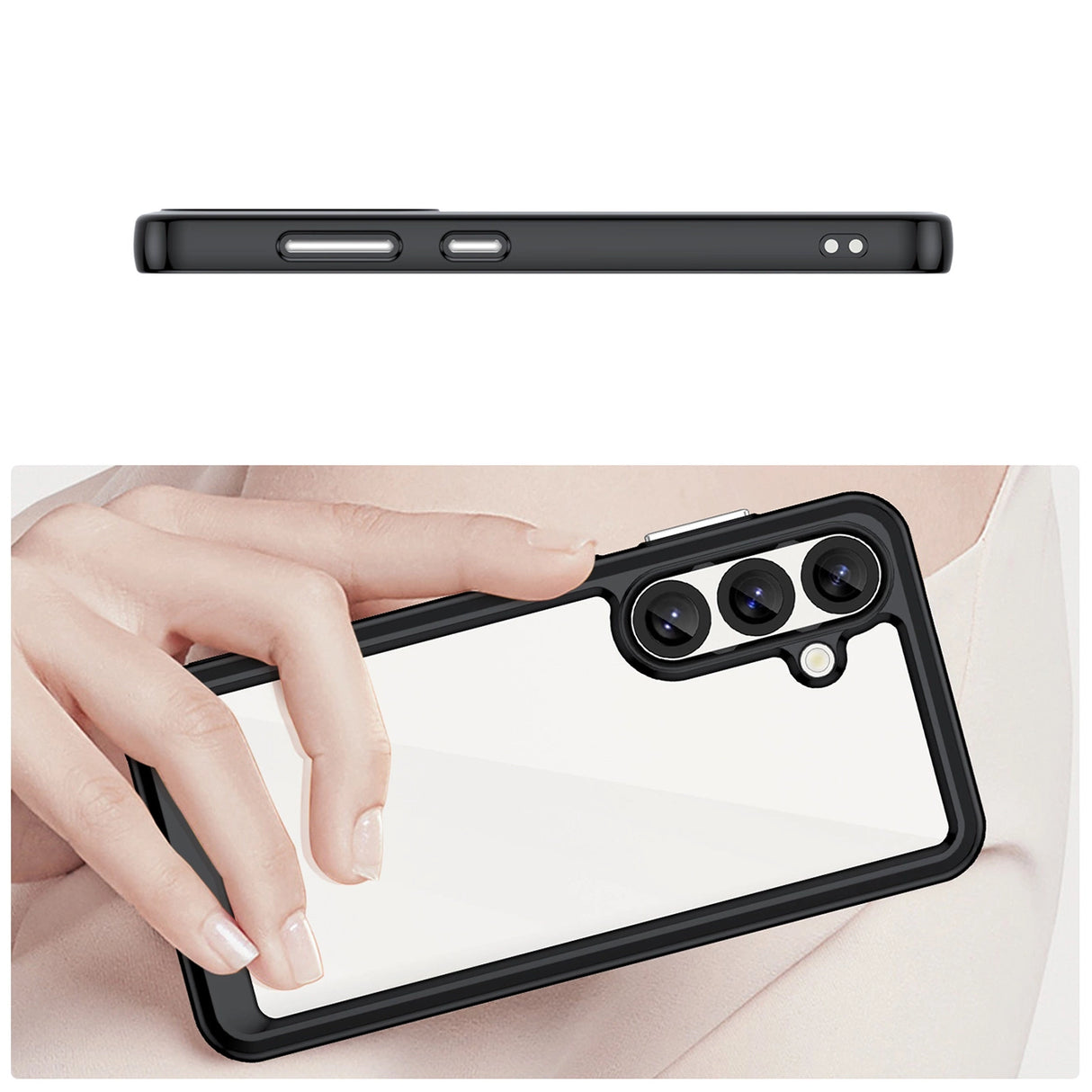 Udendørs rumkasse med gelramme til Samsung Galaxy S25 - sort