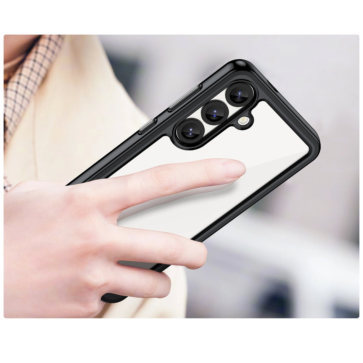 Udendørs rumkasse med gelramme til Samsung Galaxy S25 - sort