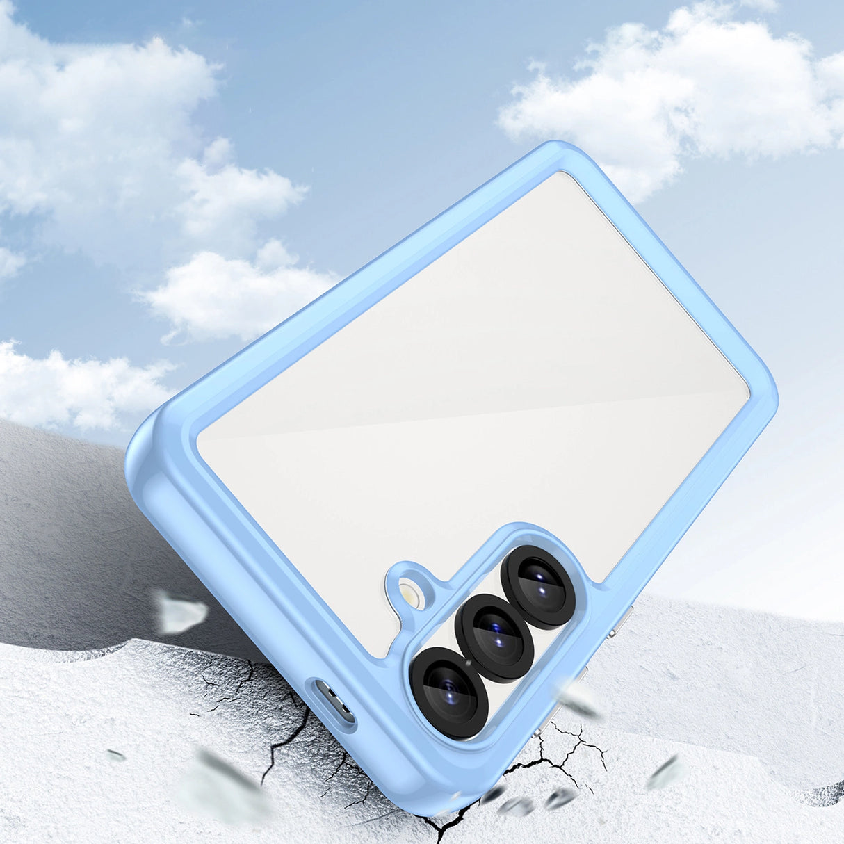 Udendørs rumkasse med gelramme til Samsung Galaxy S25 - Blå